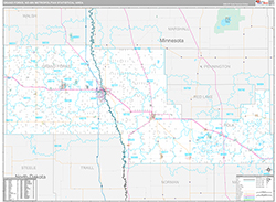 Grand Forks Metro Area Wall Map Premium Style 2026